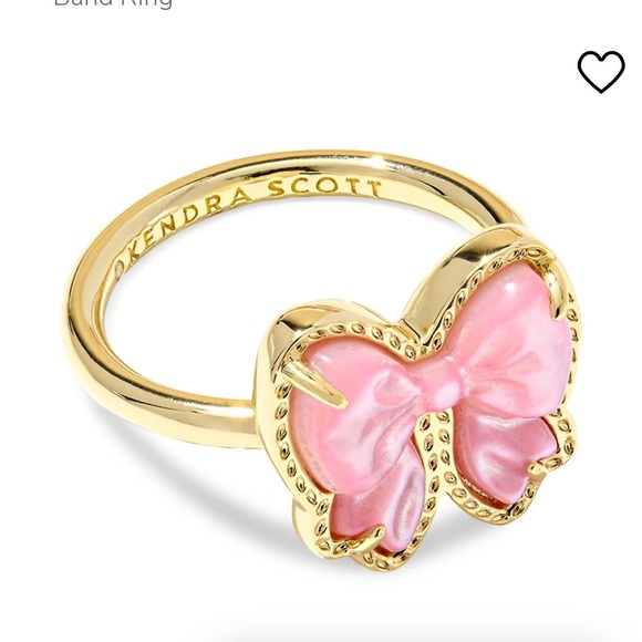 $80 Kendra Scott Haley Bow Band Ring‎ Gold Blush Mother Of Pearl NEW - Picture 3 of 6